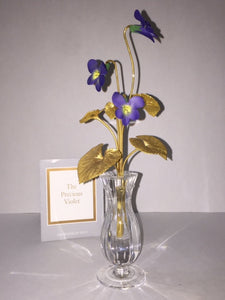 The Franklin Mint The Precious Violet 24kt Gold Plated & Austrian Vase - Roadshow Collectibles