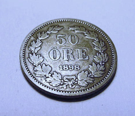 Sweden 50 Ore Silver 1898 'EB', VF+ Extra Fine - Roadshow Collectibles