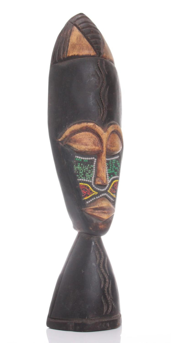 African Landa Mask, Hand Carved, Decorative Wall Hanging, Beaded Work - Roadshow Collectibles