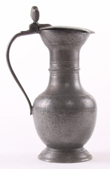 Pewter Wine Flagon Pitcher, Double Acorn Thumb, 19th Century - Roadshow Collectibles