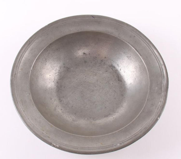 Colonial Pewter Bowl Single Reed, Touch Mark Blois, Ownership Mark L.D - Roadshow Collectibles