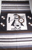 Zapotec Woven Blanket Rug Warrior Chief Neutral Colours Southern Mexico - Roadshow Collectibles