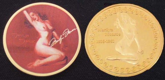 Marilyn Monroe Commemorative Risque Coin 999 Gold Clad - Roadshow Collectibles