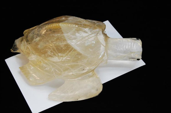 Natural Quartz Crystal, Sea Turtle Figurine, Hand Carved - Roadshow Collectibles