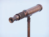 Nautical Copper 15" Telescope, Adjustable Stand, 10X Magnification - Roadshow Collectibles