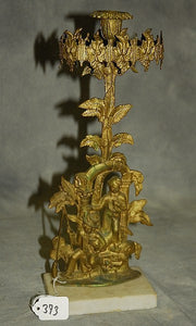 Victorian Girandole Candlestick Holder, Bronze, Figures and Branches - Roadshow Collectibles