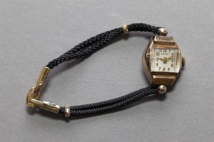 Pathe 14k Ladies Wristwatch with Black Cord Strap - Roadshow Collectibles