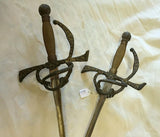 17th Century Italian Style Rapier Swords Complex Hilt & Faceted Pommel - Roadshow Collectibles