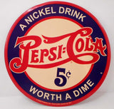 Pepsi Cola Metal Sign, Repro - Roadshow Collectibles