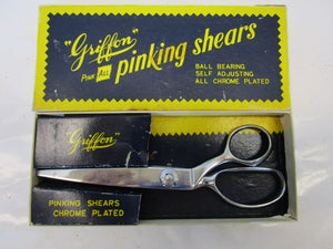Griffon Pinking Shears, Ball Bearing, Self Adjusting, Chrome Plated - Roadshow Collectibles