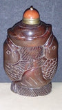 Snuff Bottle, Carved Bone, Two Goldfish Embracing Each Other, Chinese - Roadshow Collectibles