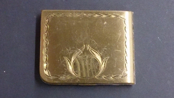 Elgin American Makeup Compact Mirror, Gold Tone, Etched Leaf Motif - Roadshow Collectibles