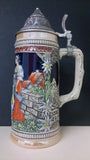 Gerz Ceramic Beer Stein Mug, Lid Covered, Scene Of Man & Bar Maiden. - Roadshow Collectibles