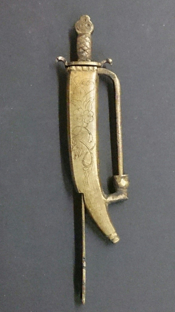 Chinese Lock, Shape Of a Dagger, and Its Sheath, Brass. – Roadshow ...