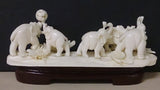 Group Of Elephants, Playing In The Jungle, Hand Carved - Roadshow Collectibles