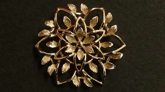 Sarah Coventry Collection, Brooch Pin, Signed, Gold Tone Floral Design - Roadshow Collectibles