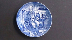 Enoch Wedgwood Blue, White Transferware Mini Plate, Farmer, England - Roadshow Collectibles