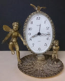 1930's German Gold Gilt Globe Alarm Clock, Two Cherubin, Dove on Top - Roadshow Collectibles