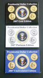 2007 Presidential Dollar Coll, 3 Editions Gold Platinum & Uncirculated - Roadshow Collectibles