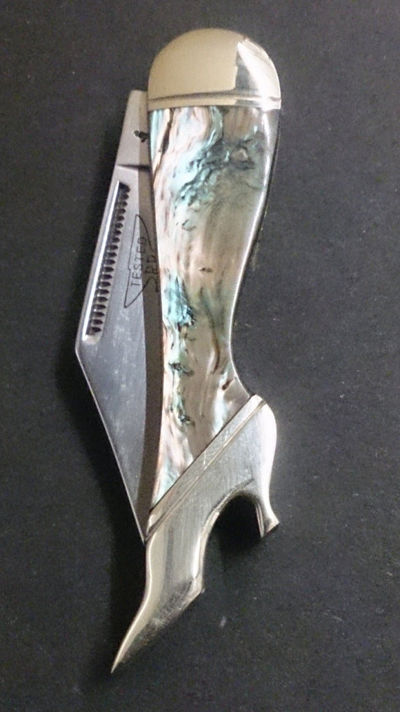 Rough Rider Folding Pocket Knife, Leg Shaped, Marbled Design - Roadshow Collectibles