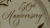 50TH Anniversary Ceramic Plate, Gold Trim and Gold Roses, Japan - Roadshow Collectibles