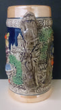 Ceramic Beer Stein, No Lid, Two Figures, Viking Ship In Rough Waters - Roadshow Collectibles