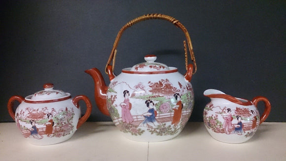 Kutani Tea Set, Porcelain, Landscapes, Nature and People, Japanese - Roadshow Collectibles