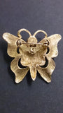 Moth Brooch, Gold Colour, Etched Detailed Body, Pink Rhinestone Head - Roadshow Collectibles