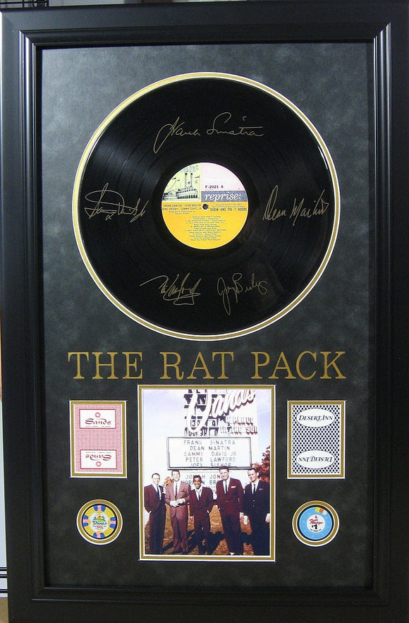 Rat Pack Album, Cards, Poker Chip's Framed with Engraved Signatures - Roadshow Collectibles
