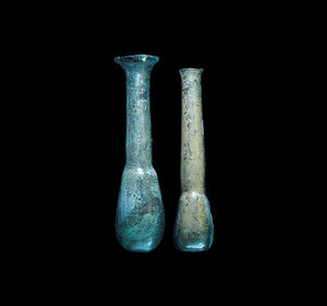Ancient Roman Unguentaria Glass Pale Blue 2 Pieces 1st-2nd Century AD - Roadshow Collectibles