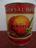 Salesman's Sample Tin Food Can Labeled 'Universal' Brand Sliced Lemon Cling Peaches - Roadshow Collectibles