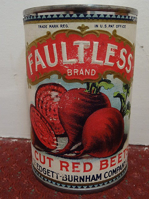 Salesman's Sample Tin Food Can Labeled 'Faultless' Brand Cut Red Beets - Roadshow Collectibles