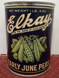 Salesman's Sample Tin Food Can Labeled 'Elkay' Brand Early June Peas - Roadshow Collectibles