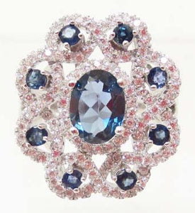 Sterling Silver Ring with Blue Topaz and White Sapphire Gemstones - Roadshow Collectibles