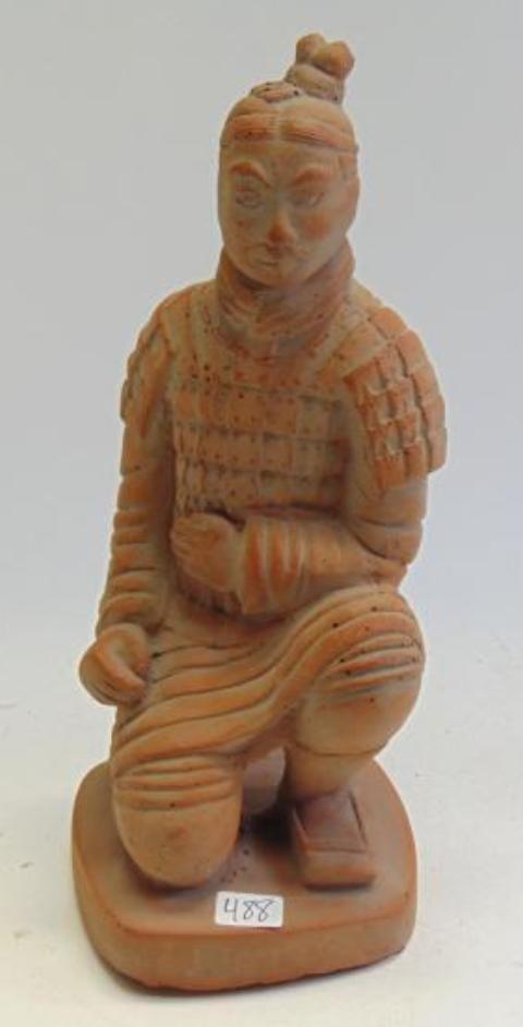 Xian Terracotta Kneeling Archer Warrior Figure Handmade Chinese Signed - Roadshow Collectibles