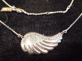 Necklace, Silver, Wing Design, "The Wings Of My Soul Fly with You." - Roadshow Collectibles
