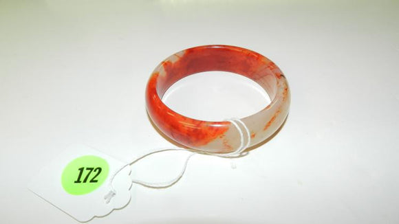 Jade Bangle Bracelet, 'Blood Red' and 'White.' - Roadshow Collectibles