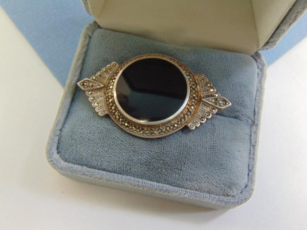 Broche Ancienne Chardon En Argent Et Marcassite - Style Art Nouveau, France, Vintage