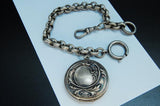 Victorian Repousse Sterling Silver Pocket Watch Chain and Locket Fob - Roadshow Collectibles