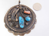 Pendant, Sterling Silver, Turquoise, Coral, Pendant - Roadshow Collectibles