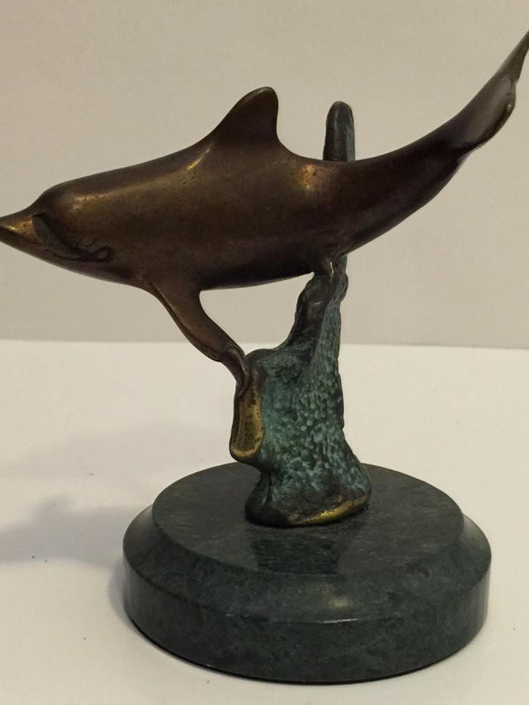 Dolphin Sculpture, Bronze, Swimming Thru a Reef - Roadshow Collectibles