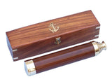 Admiral's Hampton Nautical Brass Telescope Wooden Handle Rosewood Box - Roadshow Collectibles