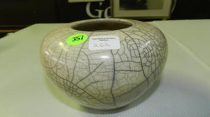 Studio Pottery Pot Glaze Crazing Effect Neutral White & Greys, Signed - Roadshow Collectibles