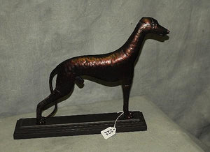 Greyhound Metal Sculpture, Red Copper Colour with Base - Roadshow Collectibles