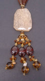 Necklace Bohemian Baltic Amber Honey & Cognac Beads Large Center Piece - Roadshow Collectibles