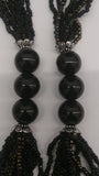 Necklace, Multi-Strand Small, and Large Black Beads, Lobster Clasp. - Roadshow Collectibles