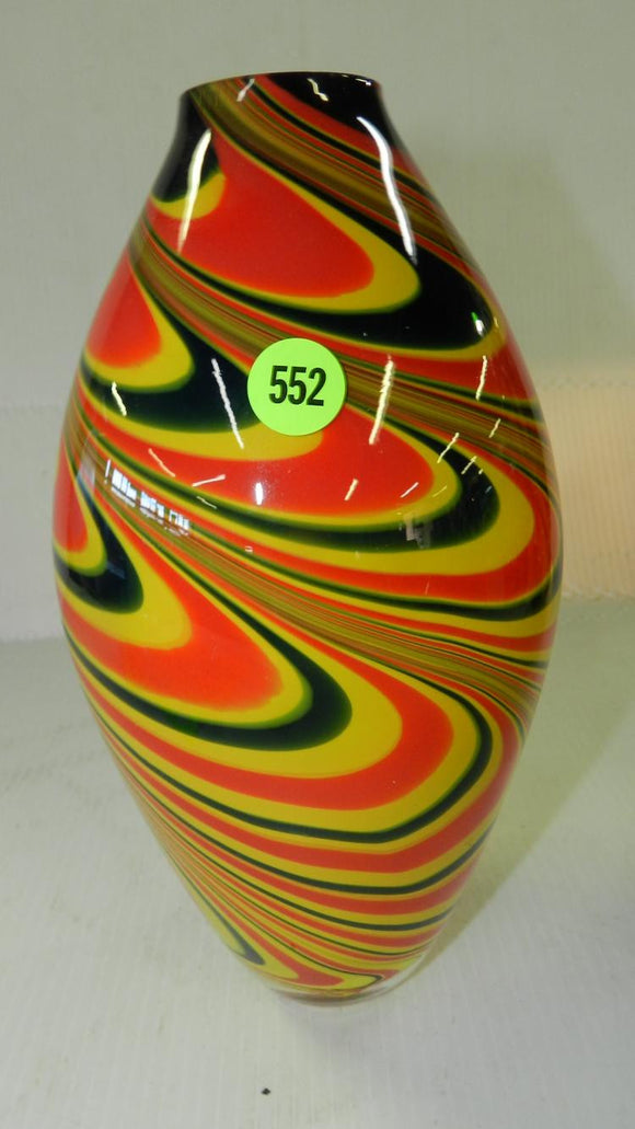 Eastern, Modern Contemporary Hand Blown Art Glass Vase, Multi-Colours - Roadshow Collectibles