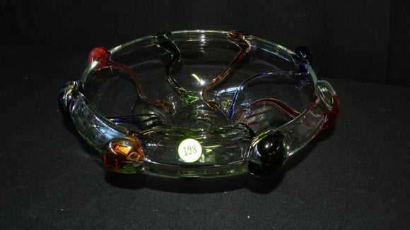 Murano Art Glass Style Bowl, Artisan Crafted, Thick Glass, 9 Colours - Roadshow Collectibles